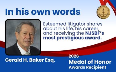 Gerald H. Baker to Receive NJSBF 2026 Medal of Honor